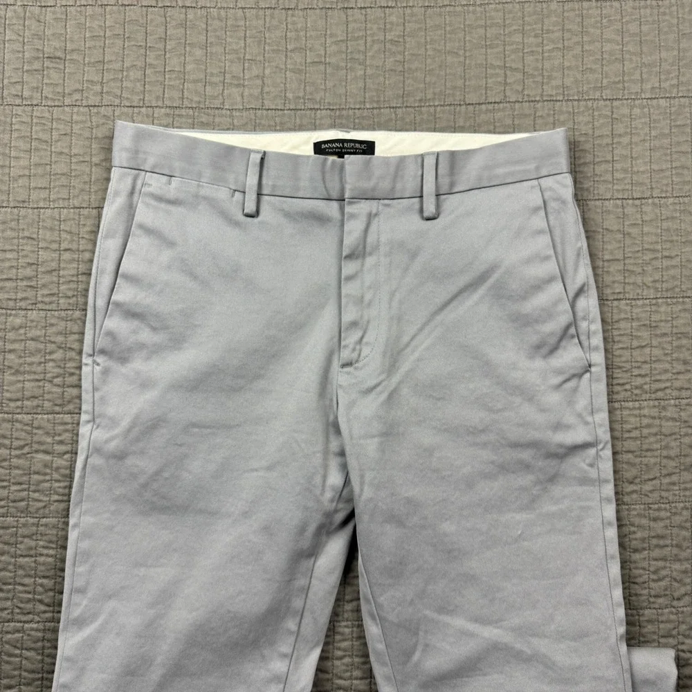 Banana Republic Fulton Skinny Fit Chino Pants Mens 30x32 (31x31) Light Grey